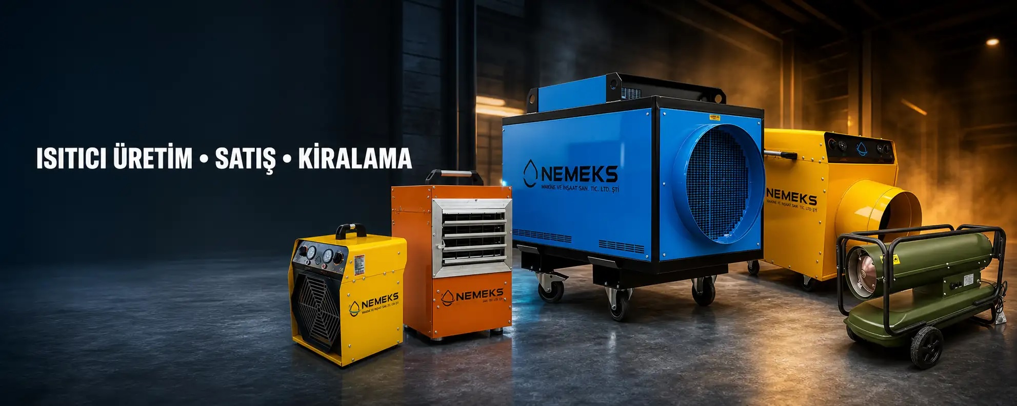 Elektrikli, gazlı ve dizel Nemark endüstriyel ısıtıcı ürün grubu